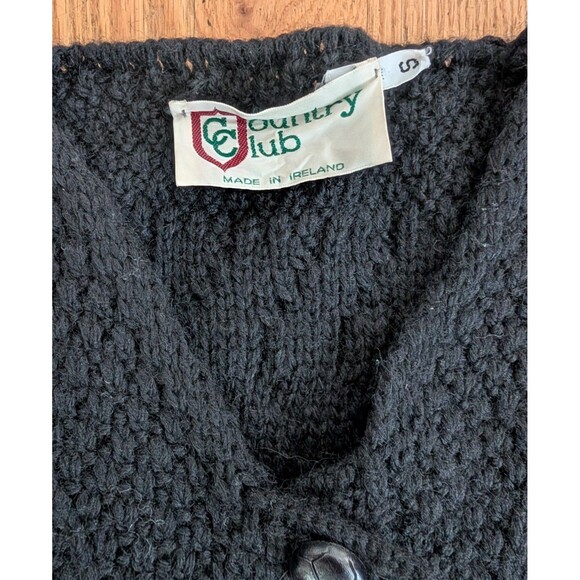 Country Club Womens Sweater Small Wool Ireland Long Duster Cable Knit Chunky - Picture 4 of 15